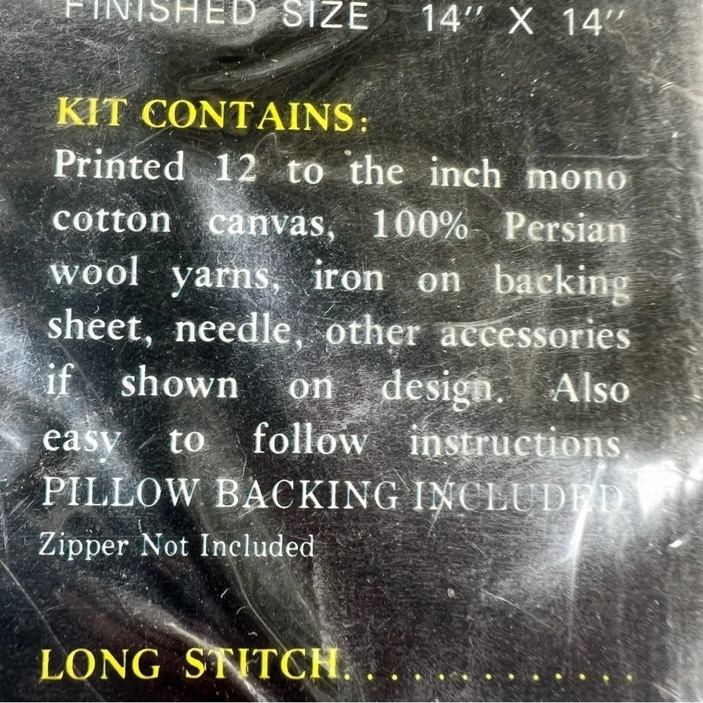 VTG Crown Elegence Long Stitch Needlework Pillow Cover Kit 9507 Winter NOS